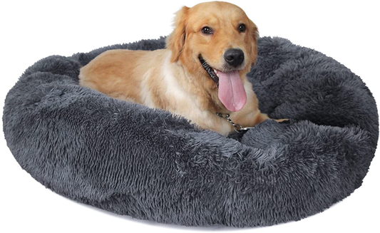 Calming Dog Beds for Small Medium Large Jumbo Size Dog anti Anxiety Fluffy Doggie Bed for 10-150 Lbs Pet Dogs Cats Small to Large Breed Comfy Cuddler Beds… Animals & Pet Supplies > Pet Supplies > Dog Supplies > Dog Beds nononfish Dark Grey 48 Inch (Pack of 1) 