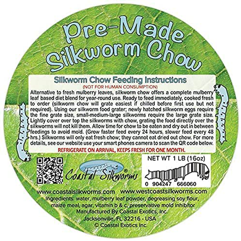 Coastal Silkworms 1 LB Pre-Made Silkworm Chow (16Oz) Mulberry Food Animals & Pet Supplies > Pet Supplies > Reptile & Amphibian Supplies > Reptile & Amphibian Food Coastal Silkworms   