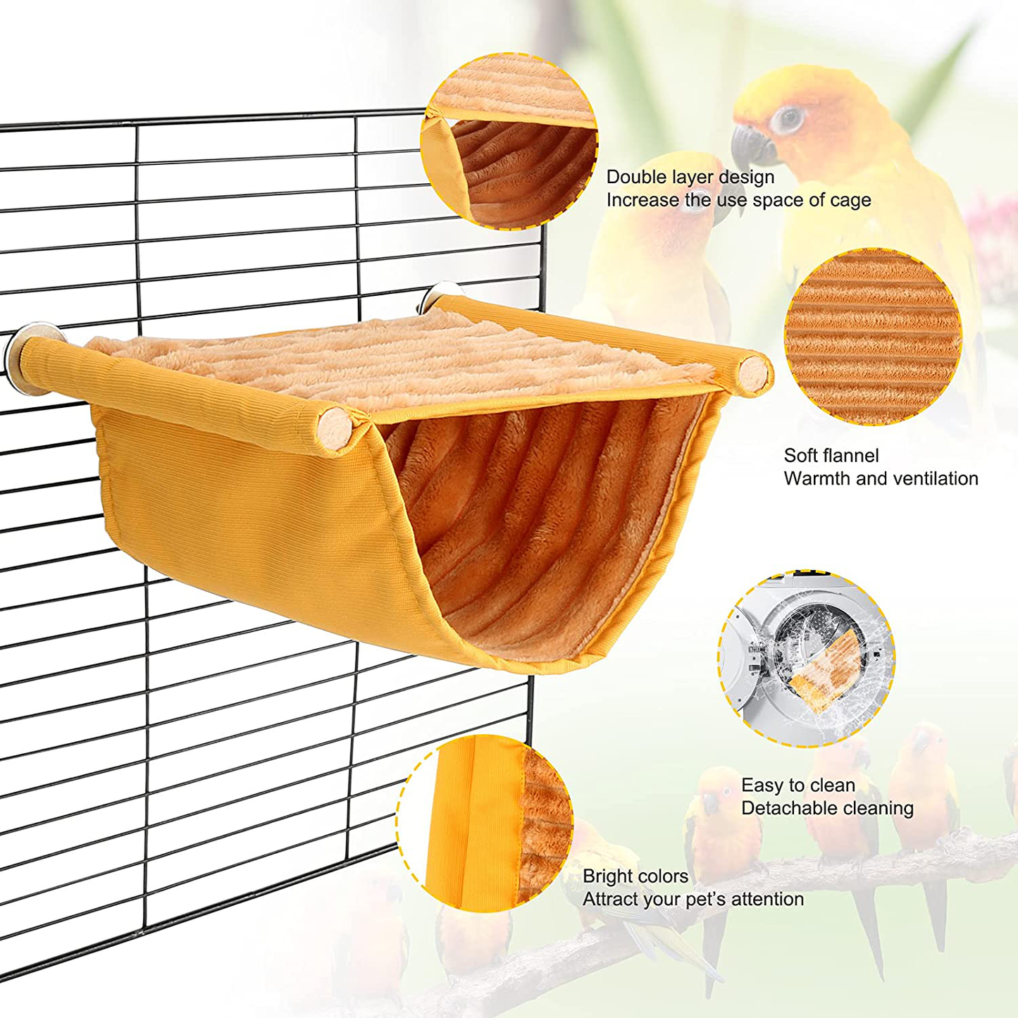 BWOGUE Winter Warm Bird Nest Bed Hanging Hammock Snuggle Hut Parrot House Tent Toy Bird Cage Perch for Parakeet Budgies Cockatiels Lovebird Cockatoo Finch Hamster Chinchilla Guinea Pig Animals & Pet Supplies > Pet Supplies > Bird Supplies > Bird Ladders & Perches BWOGUE   