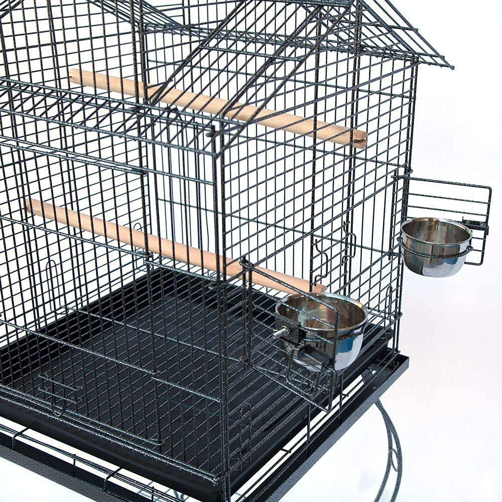 Large 20-Inch Pagoda House Roof Top Parrot Lovebird Cockatiel Cockatiels Parakeets Cage with Stand, Black Vein Animals & Pet Supplies > Pet Supplies > Bird Supplies > Bird Cages & Stands Mcage   