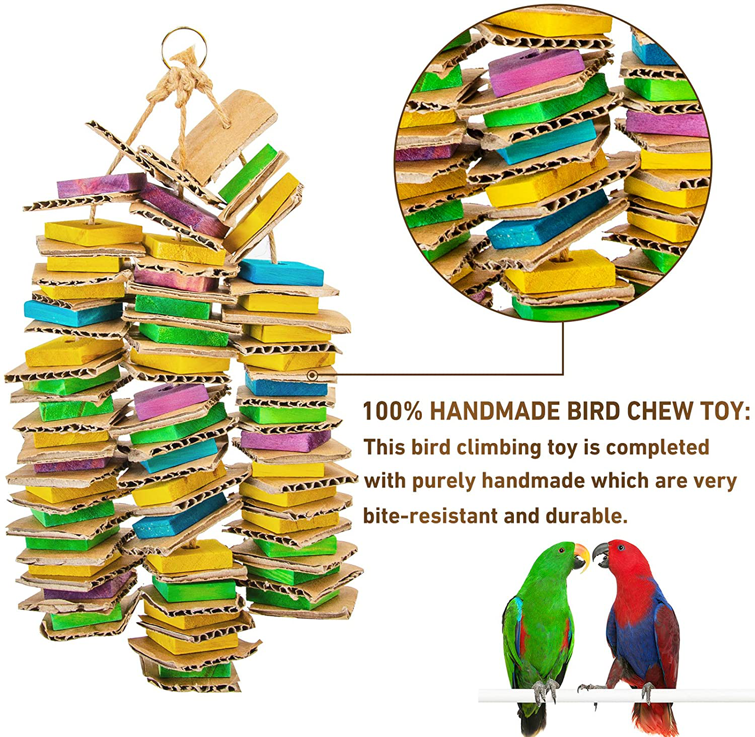 MYFAMIREA Parrot Toys for Medium Birds, Parrot Chewing Toy Bird Cage Chewing Toy for African Greys, Cockatoos, Macaws, Small Medium and Large Birds Animals & Pet Supplies > Pet Supplies > Bird Supplies > Bird Toys MYFAMIREA   