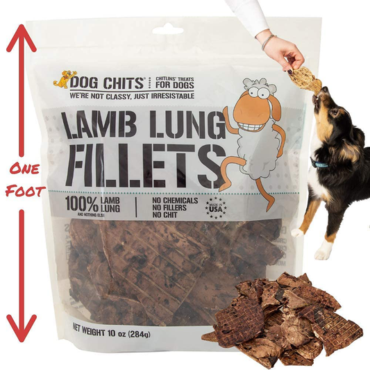 Dog Chits Lamb, Bison or Veal Lung Fillets for Dogs - Dog and Puppy Chews, Huge Bag, Made in USA, All-Natural Treats, Crispy Not Crumbly, Large and Small Dogs, Flavor Dogs Love Animals & Pet Supplies > Pet Supplies > Dog Supplies > Dog Treats Dog Chits Lamb  