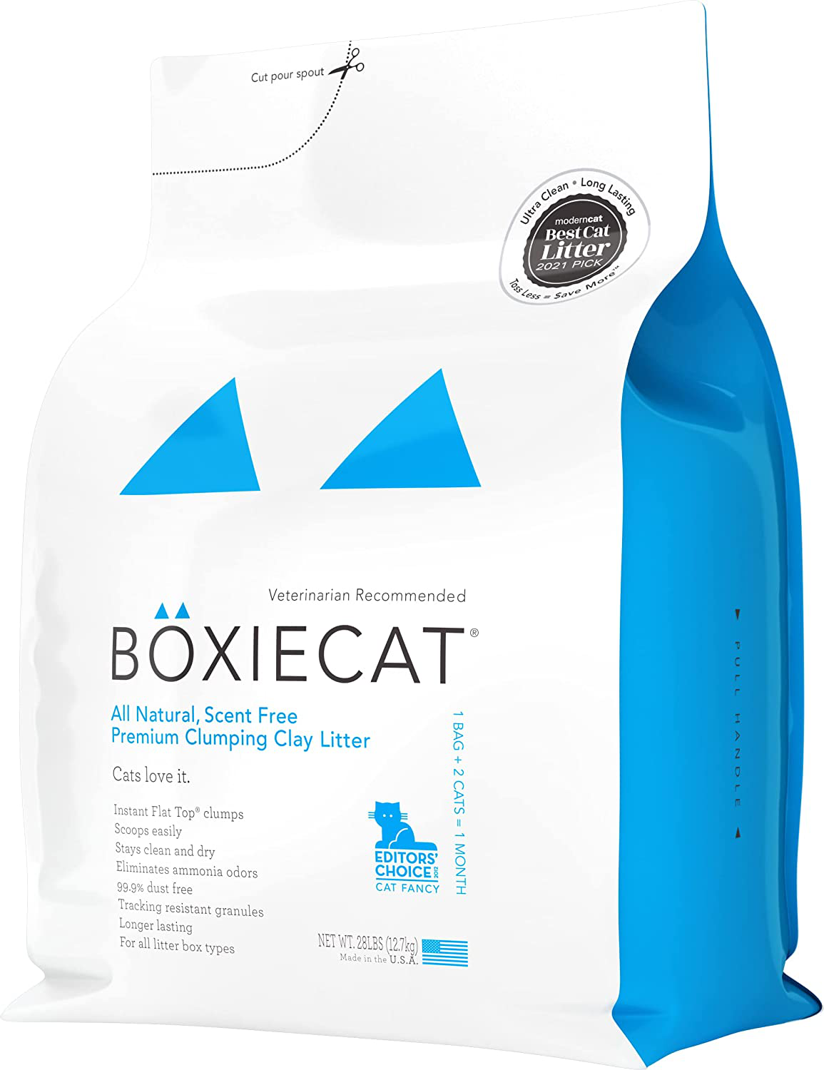 Boxiecat Premium Clumping Cat Litter - Scent Free - Clay Formula - Ultra Clean Litter Box, Longer Lasting Odor Control, Hard Clumping Litter, 99.9% Dust Free Animals & Pet Supplies > Pet Supplies > Cat Supplies > Cat Litter Boxiecat LLC 28 lb  