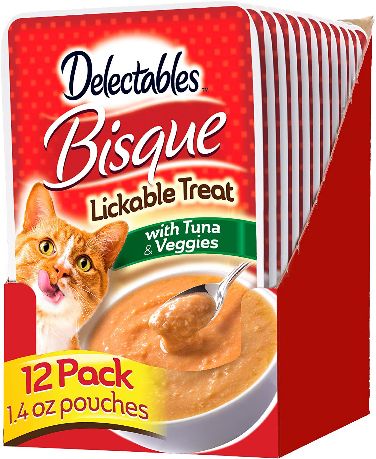 Hartz Delectables Bisque Lickable Wet Cat Treats for Adult & Senior Cats, Multiple Flavors Animals & Pet Supplies > Pet Supplies > Cat Supplies > Cat Treats Hartz Tuna & Veggies 12 Count (Pack of 1) 