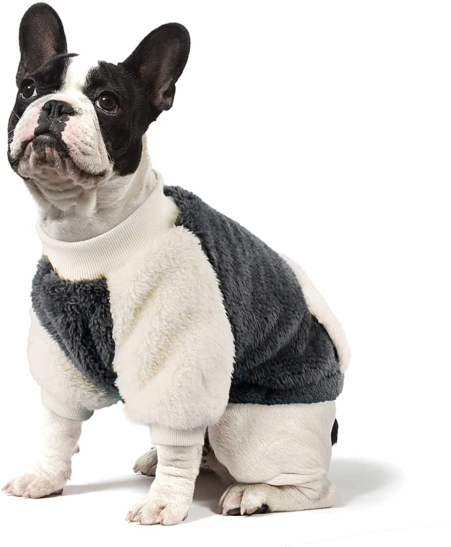 LESYPET Winter Dog Coat for Small Dog, Fleece Warm Doggy Coat Puppy Sweater, Pocket Design Dog Clothes for Small Medium Dog Girl Boy Animals & Pet Supplies > Pet Supplies > Dog Supplies > Dog Apparel lesypet Grey X-Large 