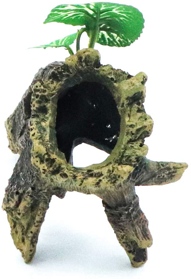 HRRIVE Aquarium Tree Stump Hollow Rocks for Fish Tank Decoration, Reptile Climbing Tree Stump Snake Hides for Terrarium Habitat Decor Animals & Pet Supplies > Pet Supplies > Reptile & Amphibian Supplies > Reptile & Amphibian Habitat Accessories HRRIVE   