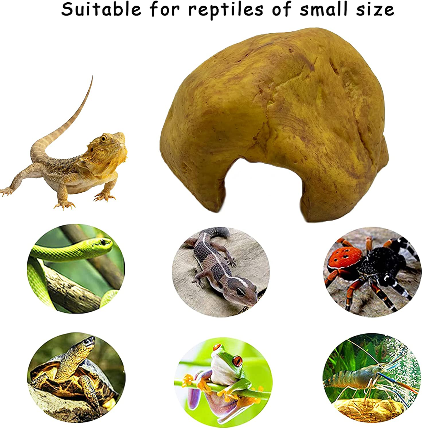 Hamiledyi Lizard Cave Reptile Escaping Hide Habitat Decor Resin Rock Hideaway for Terrarium Aquarium Gecko Spiders Snakes Frogs Tortoise Reptile Amphibian Fish Other Small Animals 3 Pcs Animals & Pet Supplies > Pet Supplies > Reptile & Amphibian Supplies > Reptile & Amphibian Habitat Accessories Hamiledyi   