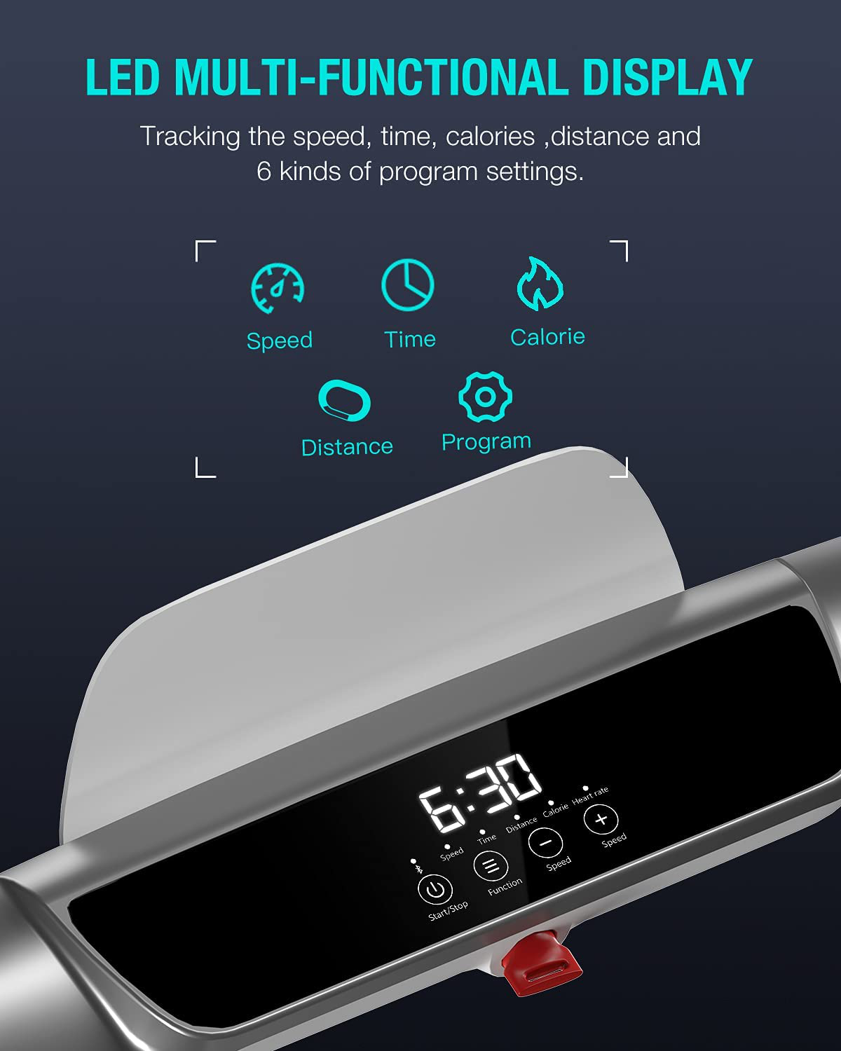 WEKEEP Folding Portable Treadmill Manual Compact Walking Running Machi KOL PET