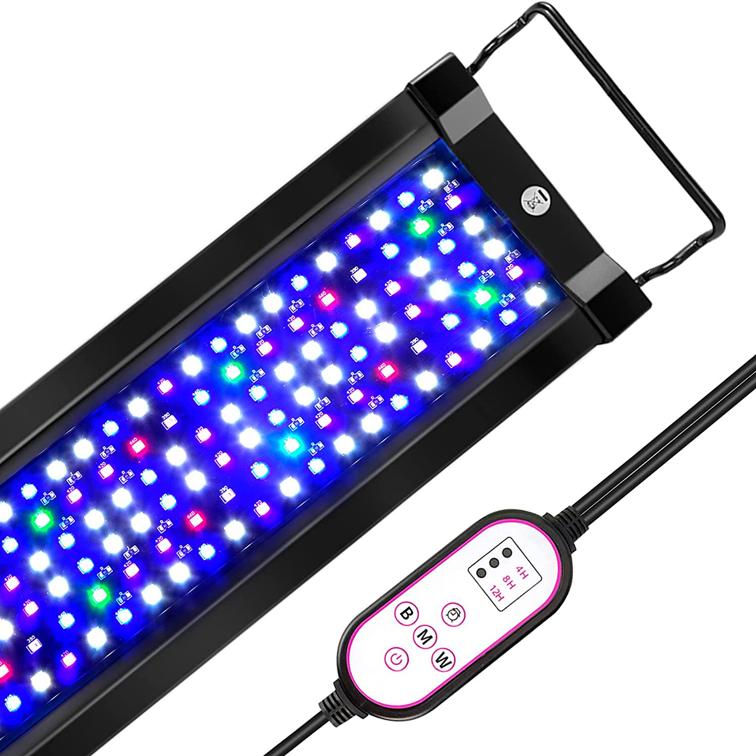 Lucare 50W 36-48 Inch Saltwater Aquarium Light with Full Spectrum LED, Exclusive Reef Coral Light Spectrum for Marine Fish Tank，Dimmable Dual Channel for LPS & SPS