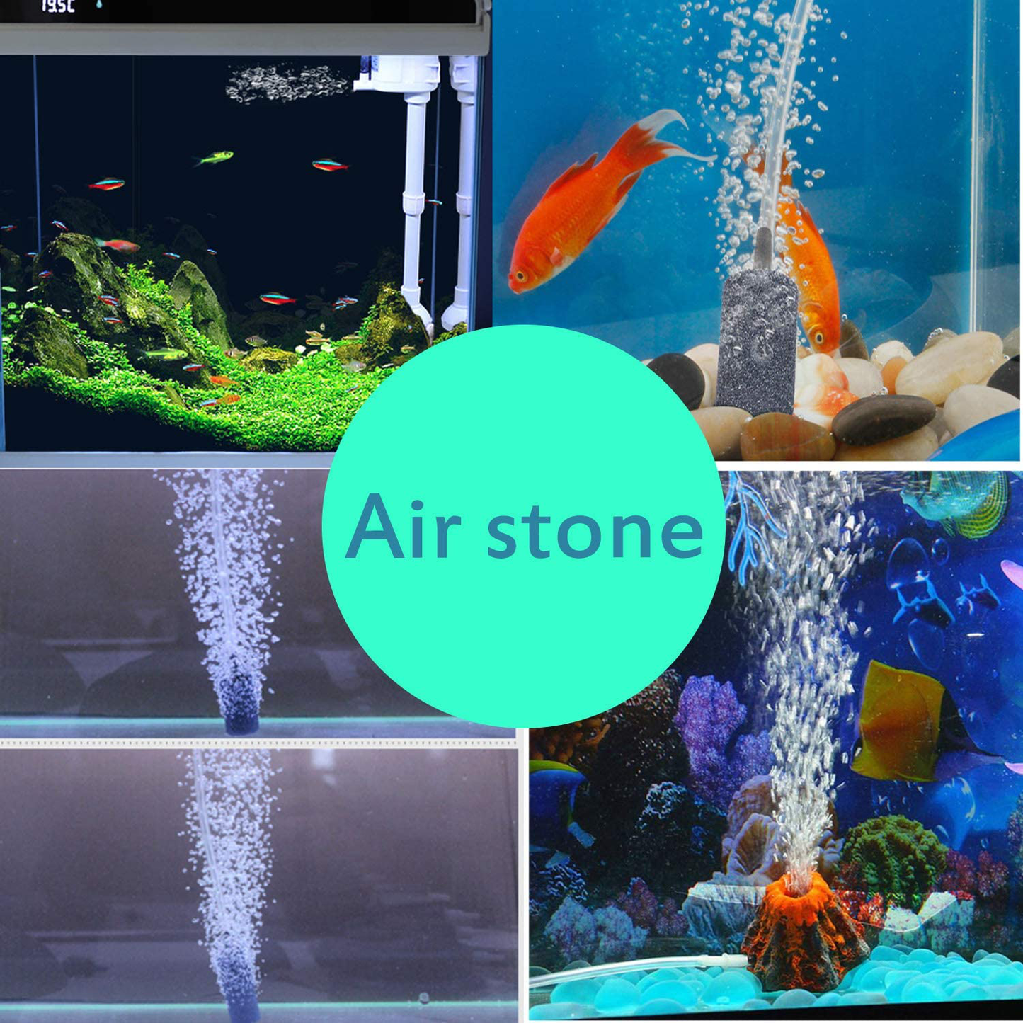CO RODE Aquarium Aerator Air Stones Fish Tank Bubbler Ceramic Airstones Pack of 10 Animals & Pet Supplies > Pet Supplies > Fish Supplies > Aquarium Air Stones & Diffusers CO RODE   