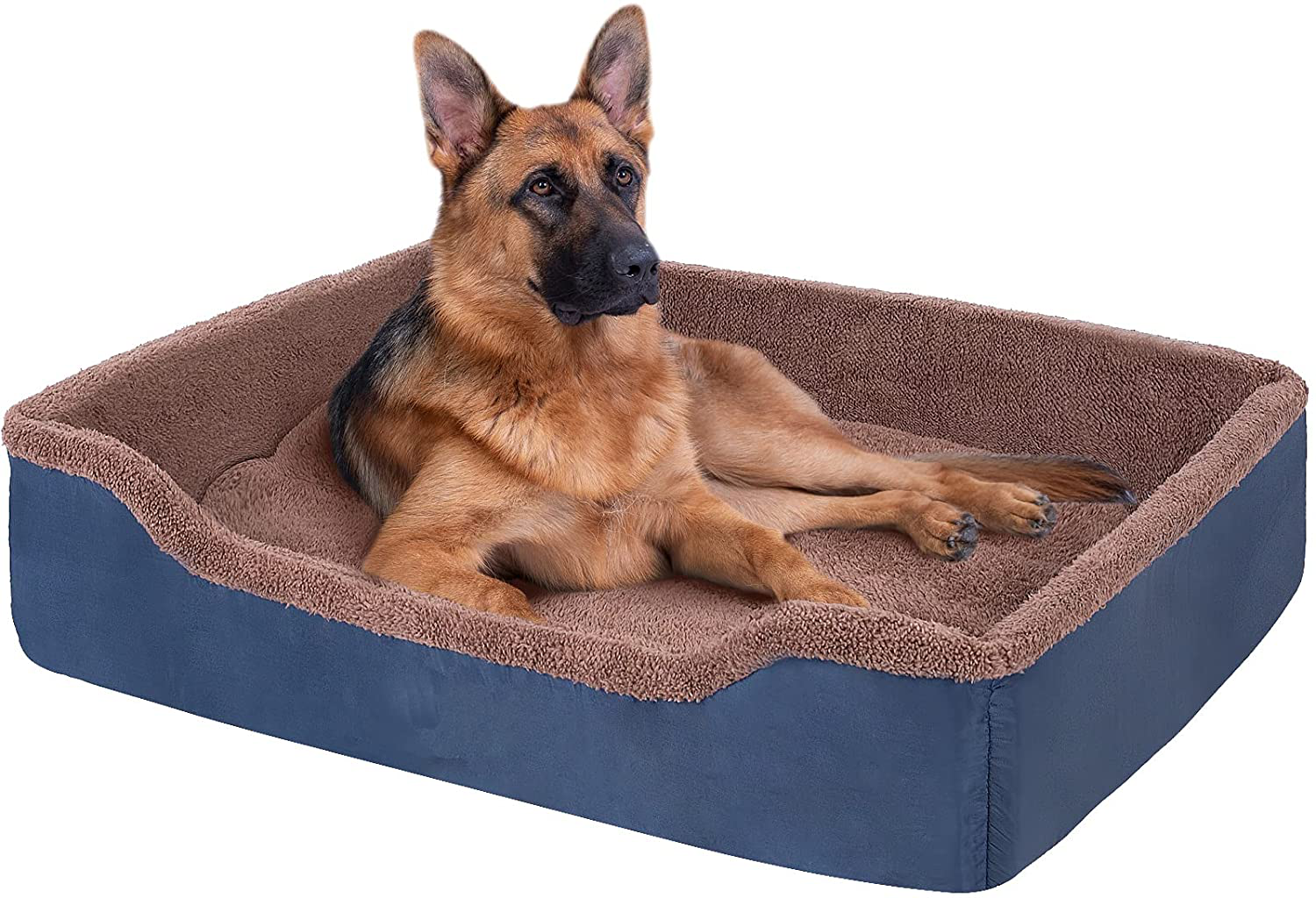Dog Bed for Medium and Large Dogs,Machine Washable Dog Beds with Removable Covers,Rectangle Pet Bed with Waterproof Bottom(32/35/39 Inch) Animals & Pet Supplies > Pet Supplies > Dog Supplies > Dog Beds MFOX Blue XX-Large(39"*32") 