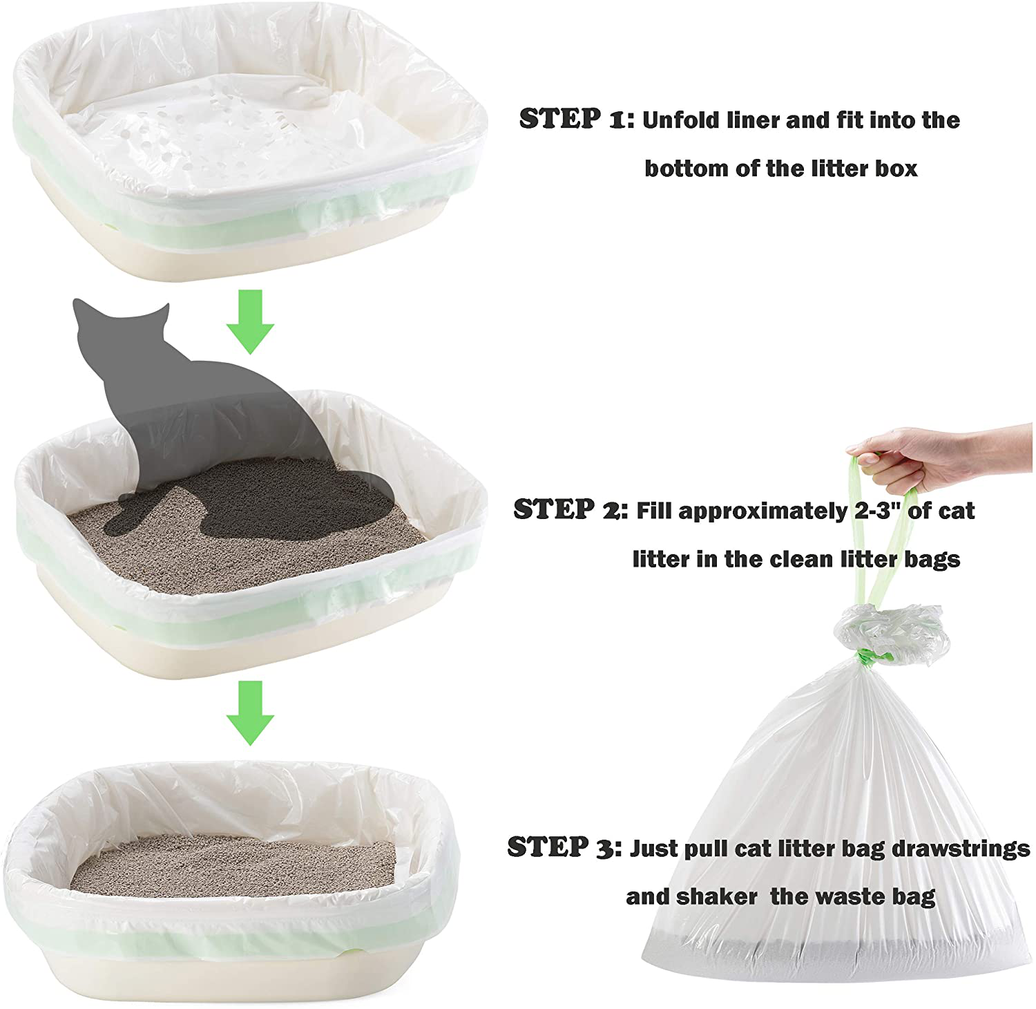 Gefryco Cats Sifting Litter Box Liners, Jumbo Disposable Waste Litter Bags Animals & Pet Supplies > Pet Supplies > Cat Supplies > Cat Litter Box Liners Gefryco   