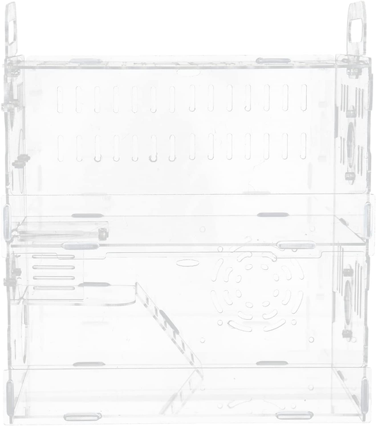 Balacoo Acrylic Clear Hamster Cage Small Pets Habitat Castle Puppy Crate Habitat for Guinea Pig Hamster Gerbil Hedgehog (25X20X15CM) Animals & Pet Supplies > Pet Supplies > Small Animal Supplies > Small Animal Habitats & Cages balacoo 30X20X30CM  