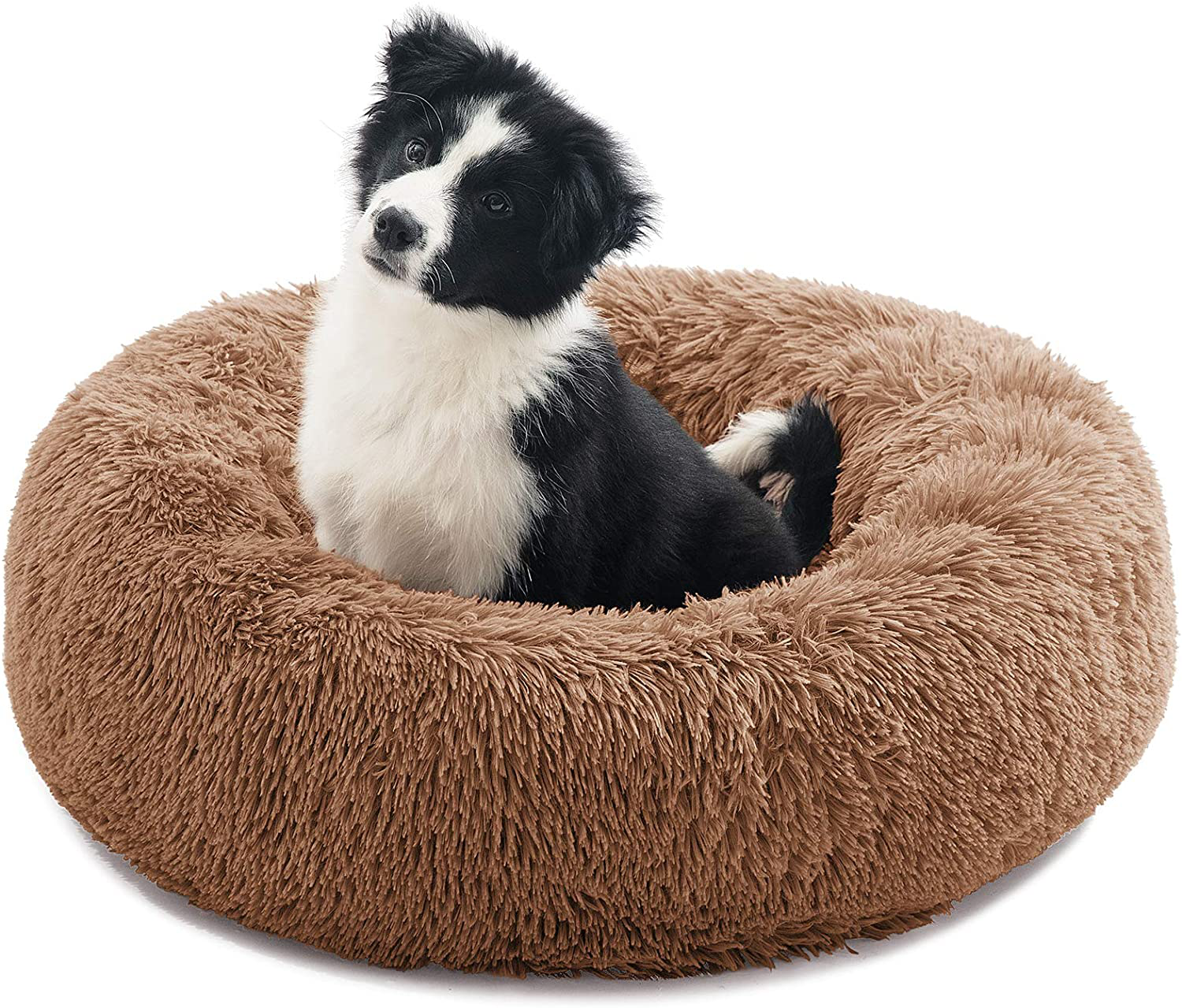 Calming Dog Bed for Dogs Cats Donut Dog Bed Pet Cushion Bed Plush Cat Bed round Anti-Anxiety Dog Bed Orthopedic Dog Bed