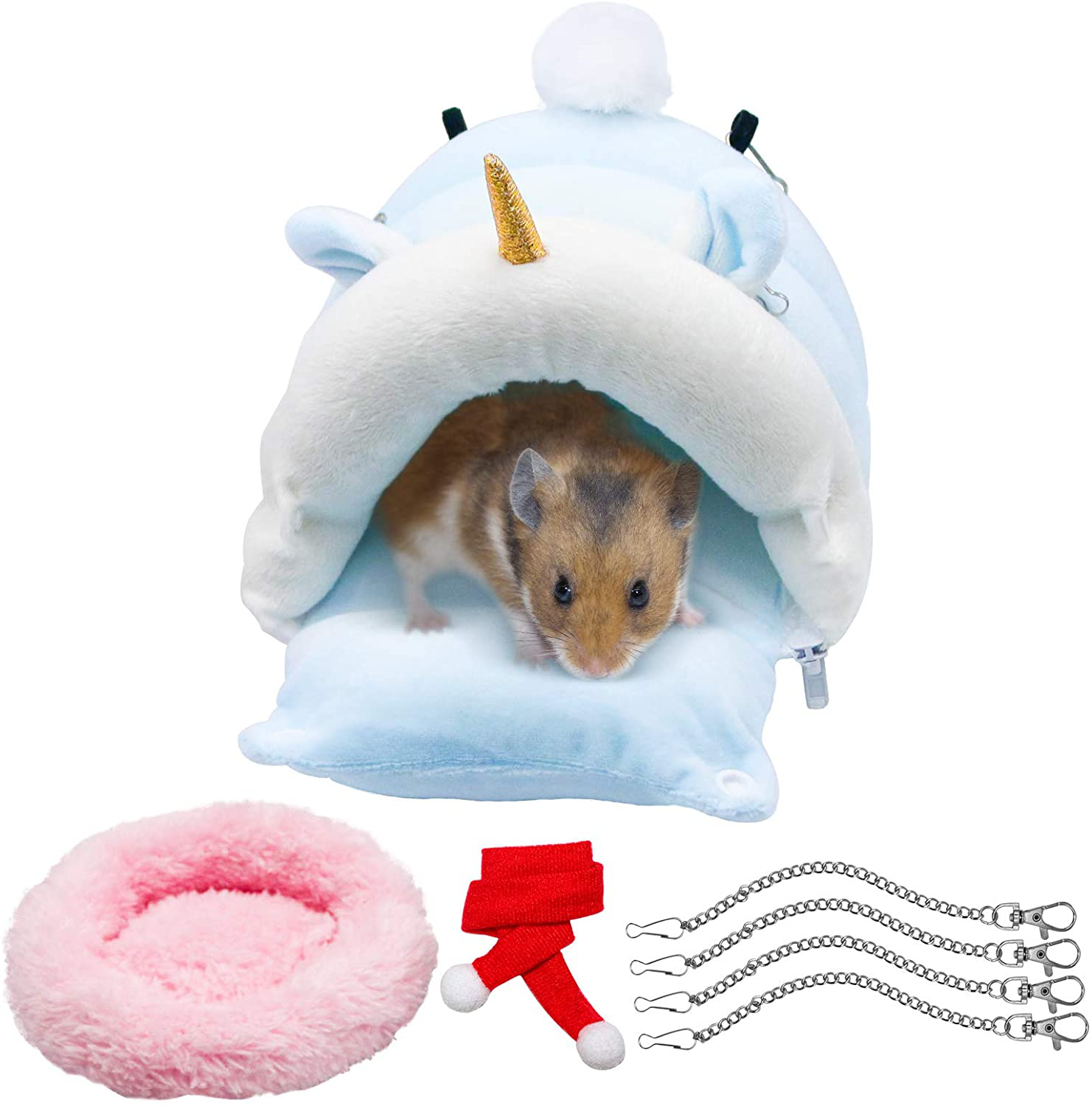 Roundler Hamster Bed Houses,Small Animal Hideouts,Cozy Warm Hanging Sleeping House Small Pet Animals Habitat Cage Accessories for Chinchilla,Ferrets,Mini Hedgehog,Sugar Glider,Rat,Guinea Pig Animals & Pet Supplies > Pet Supplies > Small Animal Supplies > Small Animal Habitat Accessories Roundler   