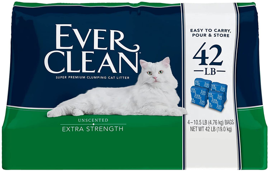 Ever Clean Extra Strength Clumping Unscented Cat Litter, 42 Lbs. Animals & Pet Supplies > Pet Supplies > Cat Supplies > Cat Litter Ever Clean   