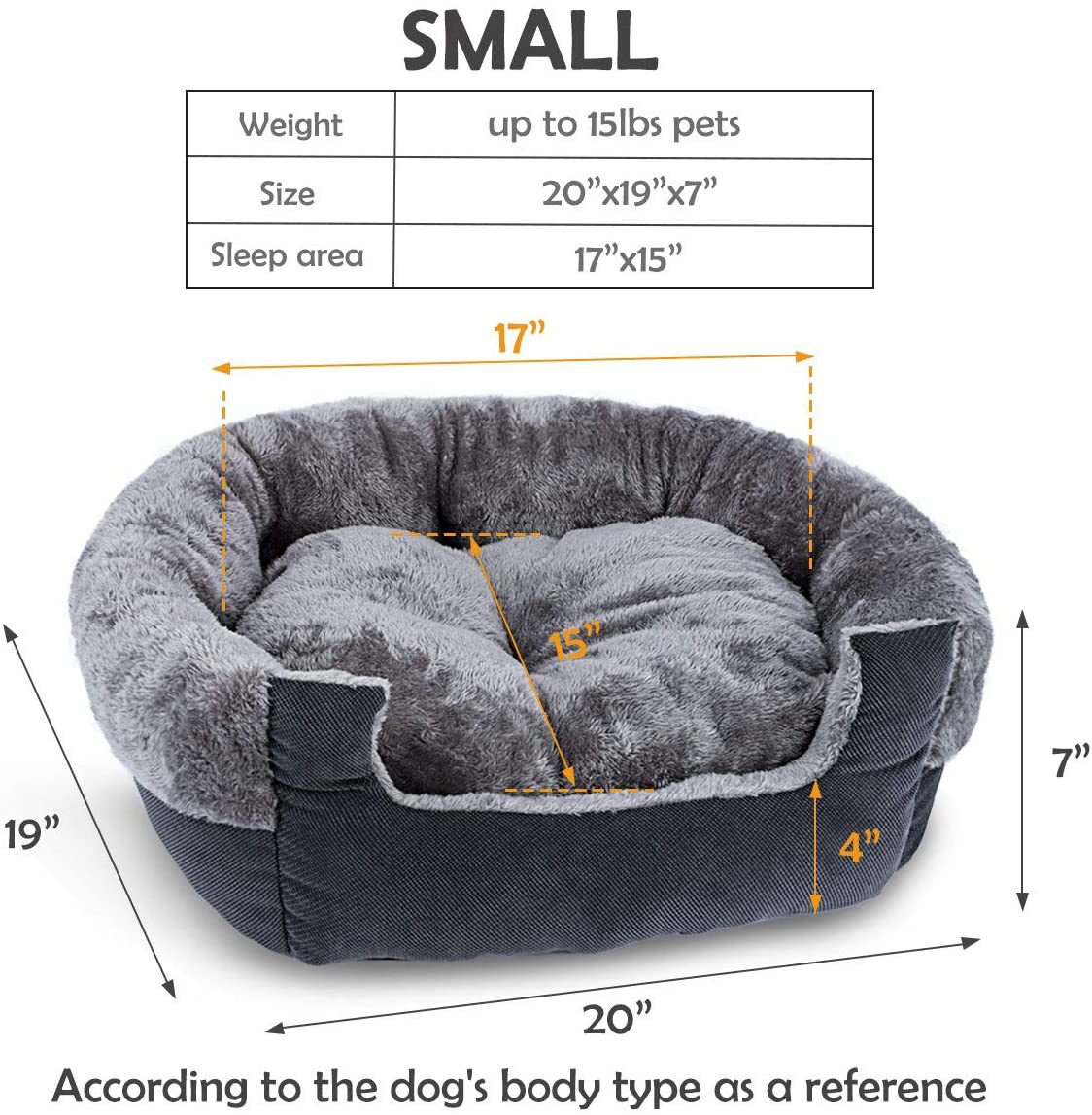 GASUR Dog Beds for Small Dogs & Cat Beds for Indoor Cats, Detachable Machine Washable Soft & Plush Calming Dog Bed, round Pet Beds for Indoor Cats, Warming & Cooling Kitten Puppy Bed