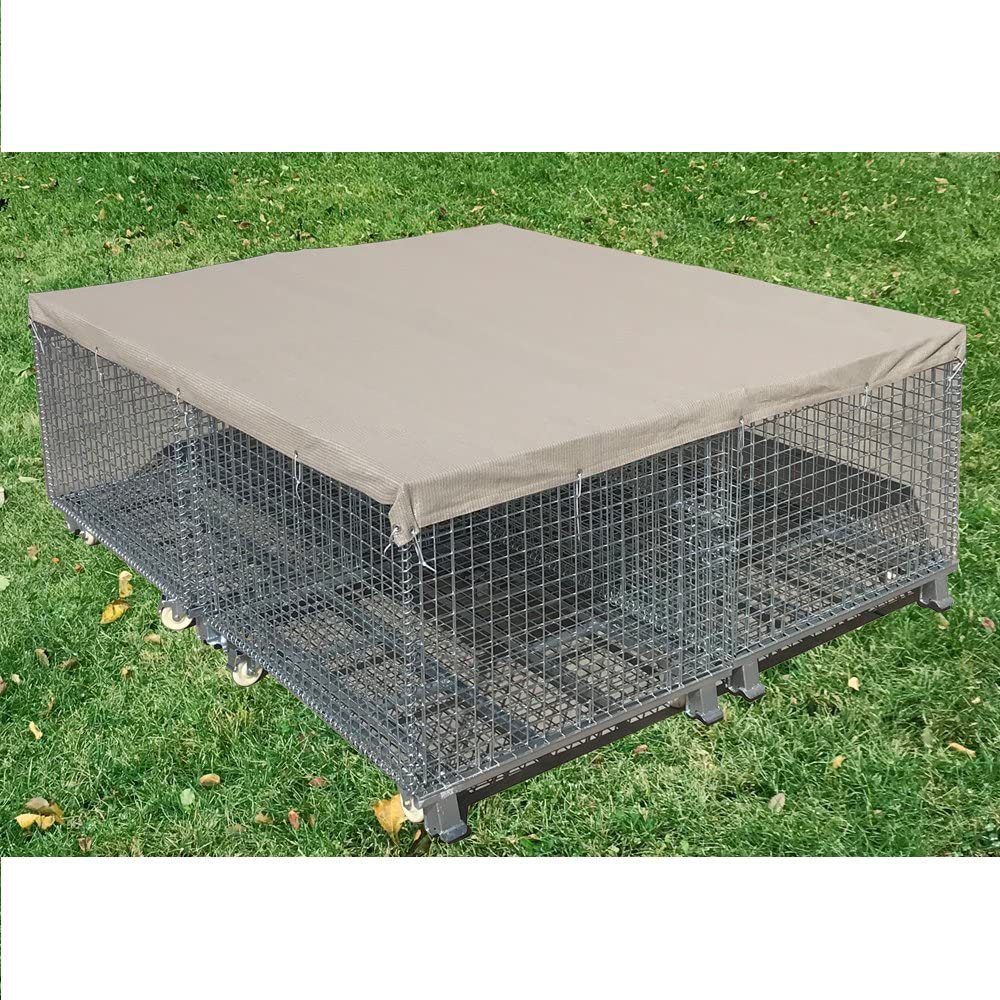 Alion Home UV Stabilized Dog Run & Pet Kennel Shade Cover, Sunblock Shade Privacy Panel with Grommets and Hems on 4 Sides (Kennel Not Included) (4' X 8', Smoke)