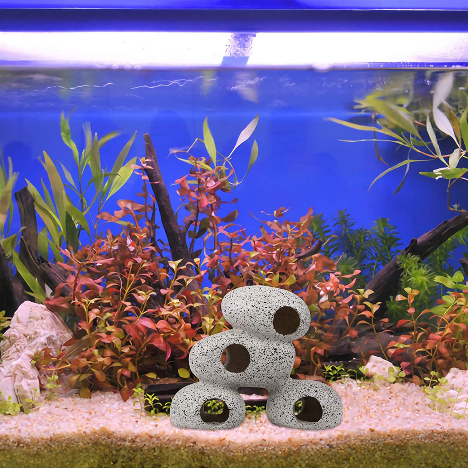 Balacoo Aquarium Stone Cave Small Fish Hideout Cave Resin Rock Hideaway Fish Tank Breeding House Fish Tank Layout Decor for Fish Tank Aquarium Landscape Decor Animals & Pet Supplies > Pet Supplies > Fish Supplies > Aquarium Decor balacoo   