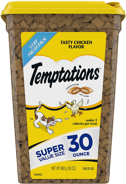 TEMPTATIONS Classic Crunchy and Soft Cat Treats Animals & Pet Supplies > Pet Supplies > Cat Supplies > Cat Treats Temptations Chicken 30 Ounce 