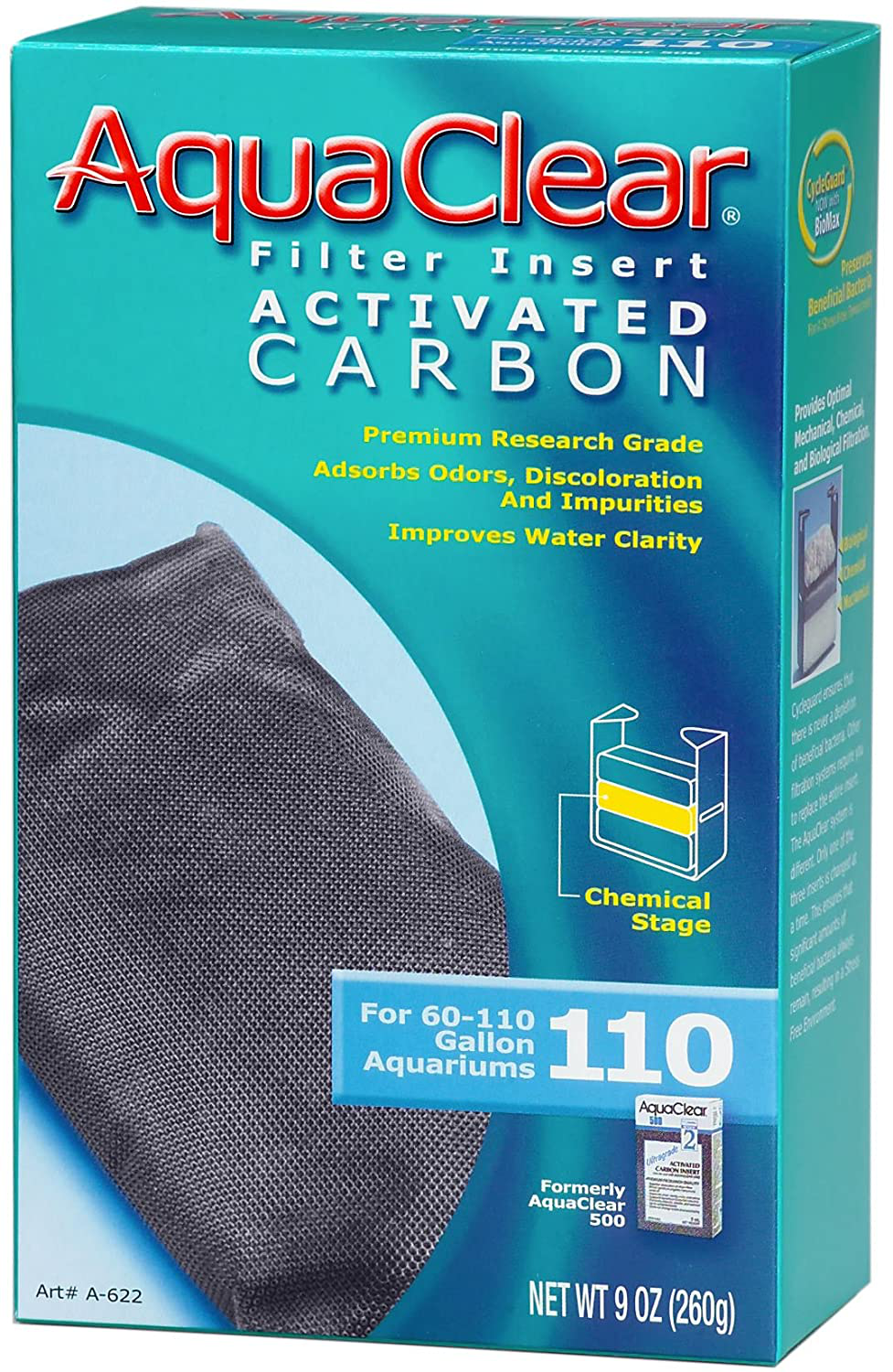 Aquaclear 110 Activated Carbon Insert, Aquarium Filter Replacement Media, A622 Animals & Pet Supplies > Pet Supplies > Fish Supplies > Aquarium Filters AquaClear   