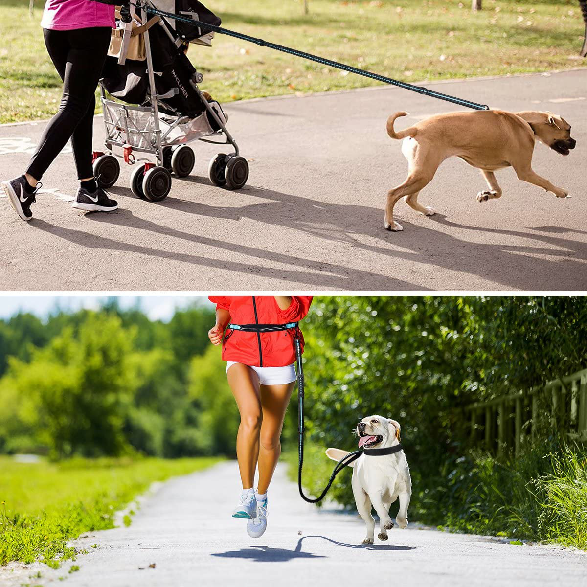 PHILORN Hands Free Dog Leash for Running, Jogging | Reflective Stitching, Adjustable Waist Belt(24"-47"), Phone Pouch, Shock Absorbing Dual Handle Bungee(47"-67") for up to 150Lbs Large Dog Animals & Pet Supplies > Pet Supplies > Dog Supplies > Dog Treadmills PHILORN   