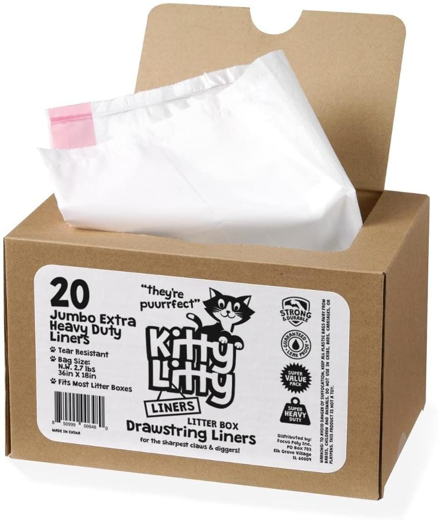 Extra Heavy Duty Jumbo Cat Litter Box Liners 20 Count Cat Waste Liners Animals & Pet Supplies > Pet Supplies > Cat Supplies > Cat Litter Box Liners Kitty Litty   