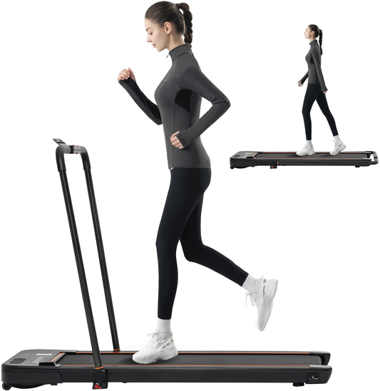 LSRZSPORT 2 in 1 Foldable Treadmill for Home, under Desk Treadmill with Speaker LED Display and Remote Control Walking Jogging Running Machine, Installation-Free
