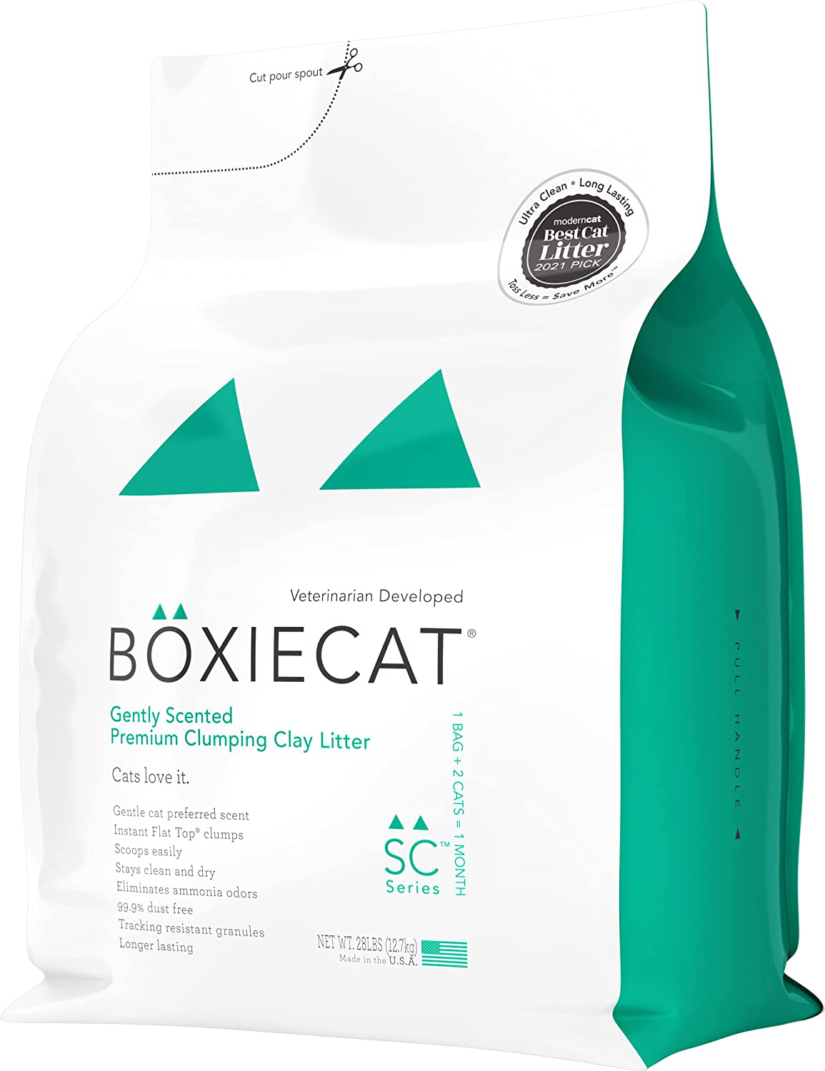 Boxiecat Gently Scented Premium Clumping Cat Litter - Clay Formula - Ultra Clean Litter Box, Longer Lasting Odor Control, Hard Clumping Litter, 99.9% Dust Free Animals & Pet Supplies > Pet Supplies > Cat Supplies > Cat Litter Boxiecat 28 lb  