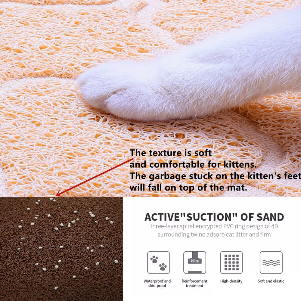 Cat Litter Mat, Premium Durable Cat Litter Mat Kitty Litter Trapping Mess Mat Premium Durable Soft PVC Rug Soft on Kitty Cat Paws Easy Clean Fits under Litter Box Litter Free Floors Durable (16Inx12In, Deep Blue) Animals & Pet Supplies > Pet Supplies > Cat Supplies > Cat Litter Box Mats NewL   