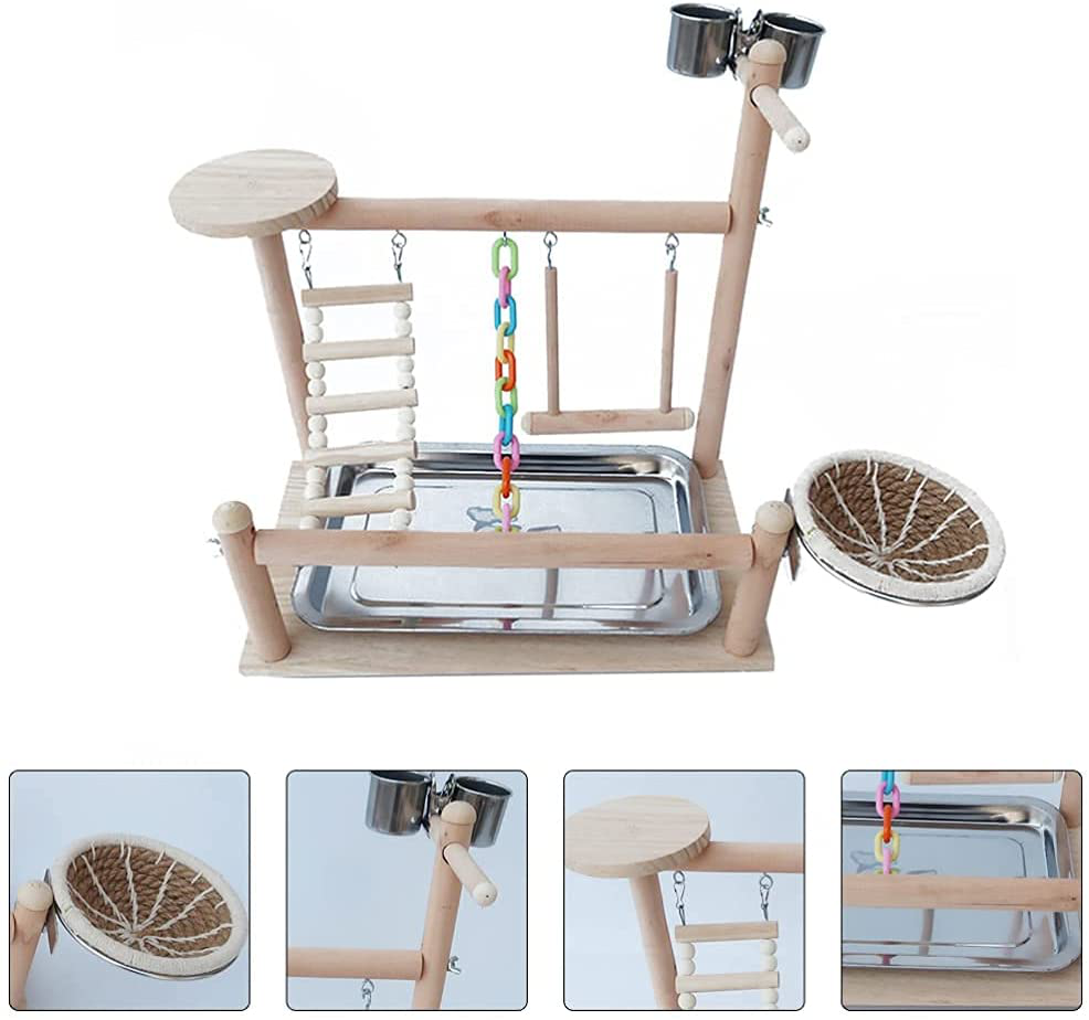 M I a Parrots Playstand Birds Perch Stand Play Gym Cockatiel Playpen Bridges Swings Food Bowl Parakeet Breeding Box for African Grey Conures Cockatoos Parrotlets Animals & Pet Supplies > Pet Supplies > Bird Supplies > Bird Gyms & Playstands M I A   