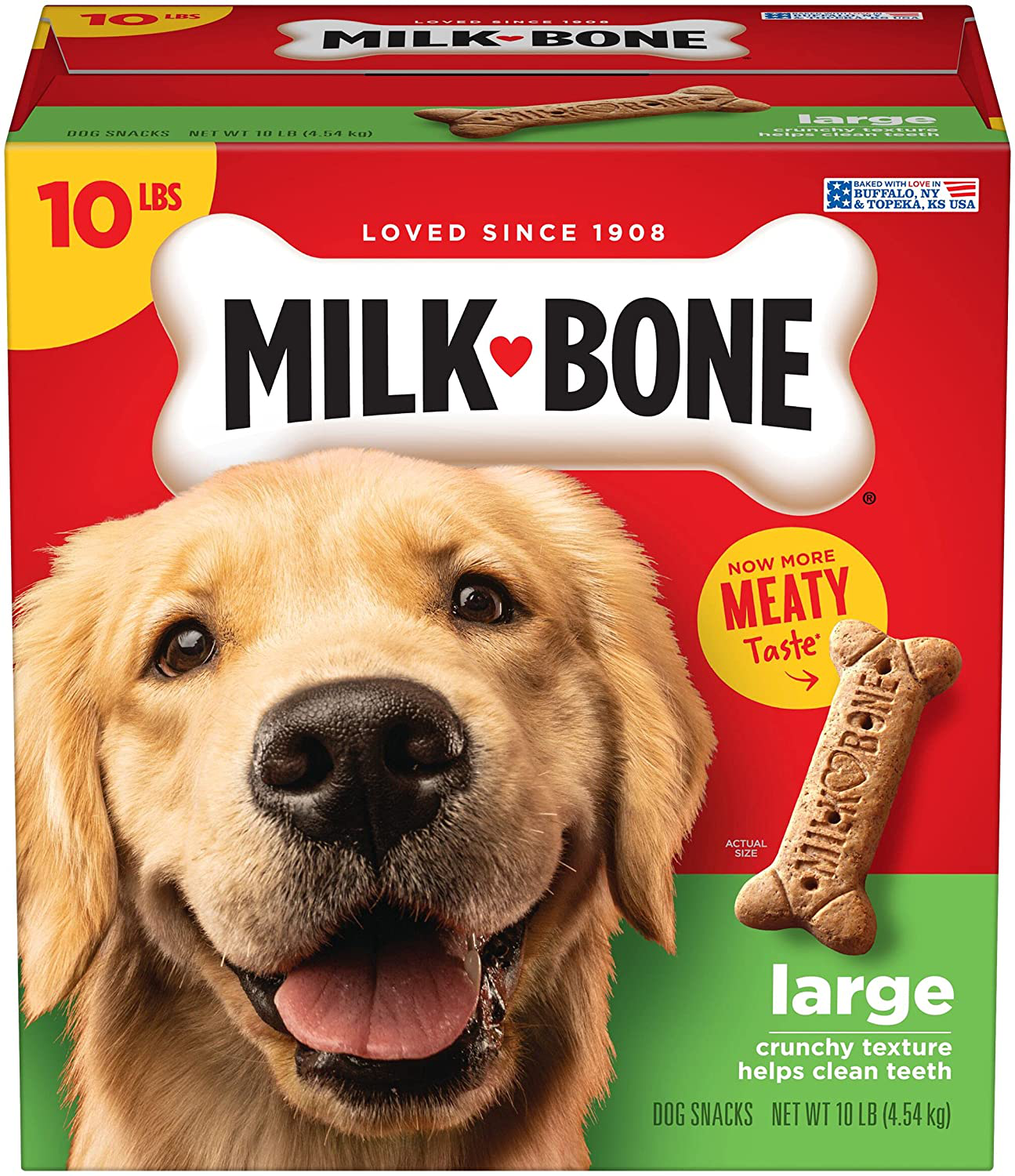 Milk-Bone Original Dog Treat Biscuits, Crunchy Texture Helps Clean Teeth Animals & Pet Supplies > Pet Supplies > Dog Supplies > Dog Treats Milk-Bone Large 10 Pound (Pack of 1) 