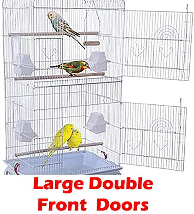 Mcage Large Canary Parakeet Cockatiel Lovebird Finch Roof Top Bird Cage with Stand -18"X14"X63" Animals & Pet Supplies > Pet Supplies > Bird Supplies > Bird Cages & Stands Mcage   