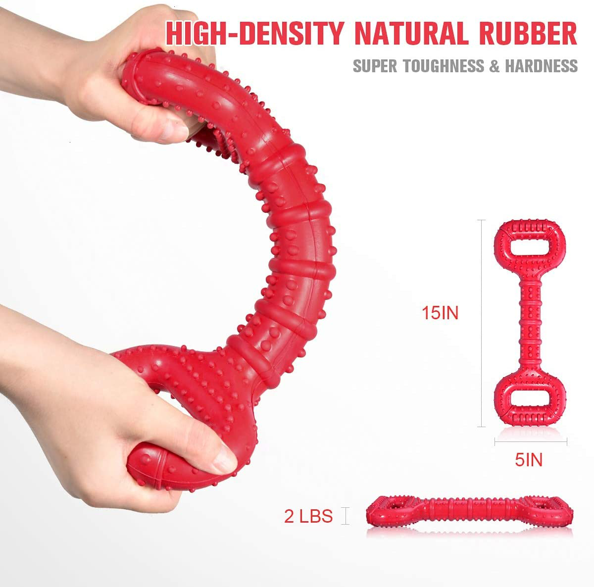Feeko Dog Toys for Aggressive Chewers Large Breed 15 Inch Interactive Dog Toy Large Indestructible Dog Toys with Convex Design Natural Rubber Tug-Of-War Toy for Medium and Large Dogs Tooth Cleaning Animals & Pet Supplies > Pet Supplies > Dog Supplies > Dog Toys Feeko   