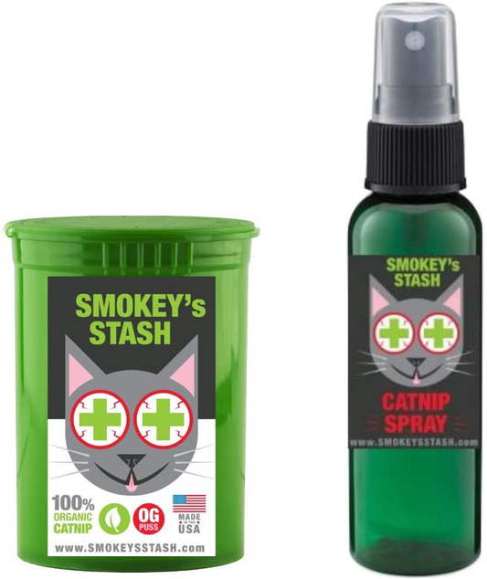 Smokey'S Stash Cat Catnip Spray and Dried Organic Catnip Combo Maximum Potency Cat Nip Bundle Animals & Pet Supplies > Pet Supplies > Cat Supplies > Cat Treats Smokey's Stash   