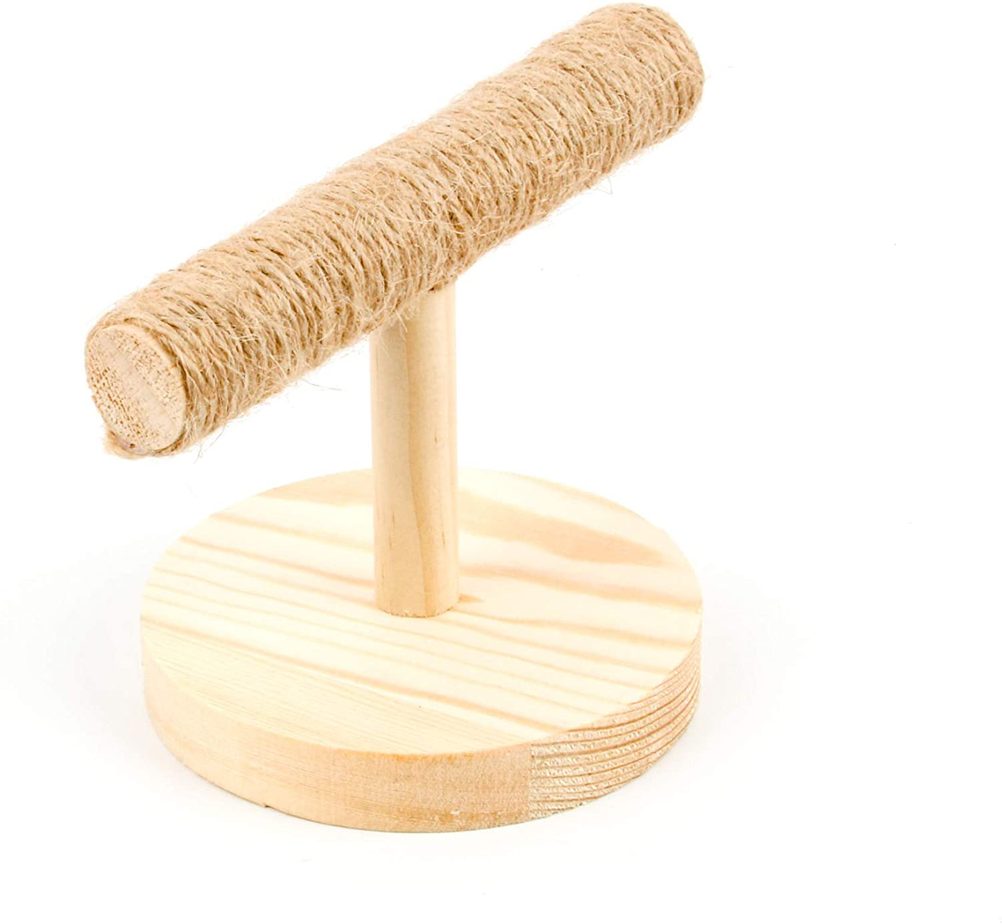 Natural Wood Bird Hemp Rope Perch Stand, Bird Cage Play Stand with round Base for Small Parakeets Cockatiels, Conures, Macaws, Parrots, Love Birds, Finches, Bird Training Educational Stand Toys Animals & Pet Supplies > Pet Supplies > Bird Supplies > Bird Gyms & Playstands ZARYIEEO   