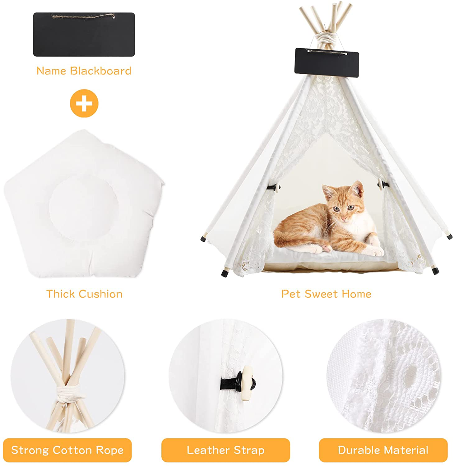Pet teepee with shop cushion