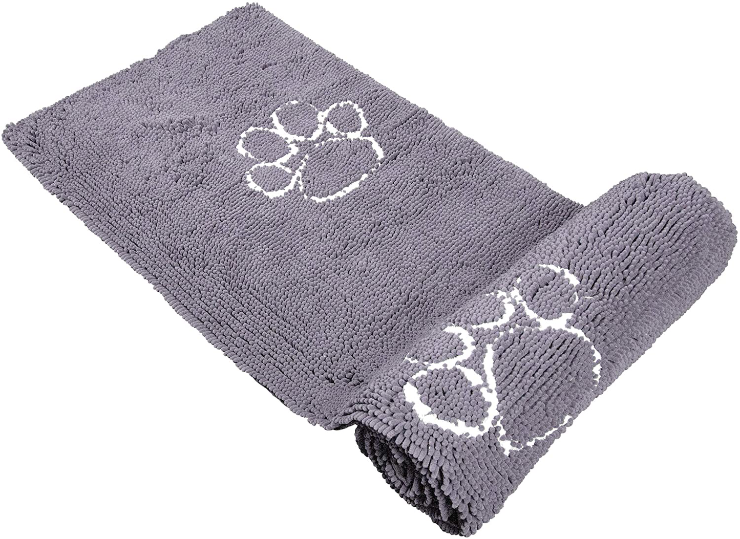 My Doggy Place - Ultra Absorbent Microfiber Dog Door Mat, Durable, Quick Drying, Washable, Prevent Mud Dirt, Keep Your House Clean (Violet W/Paw Print, Hallway Runner) - 8' X 2' Feet
