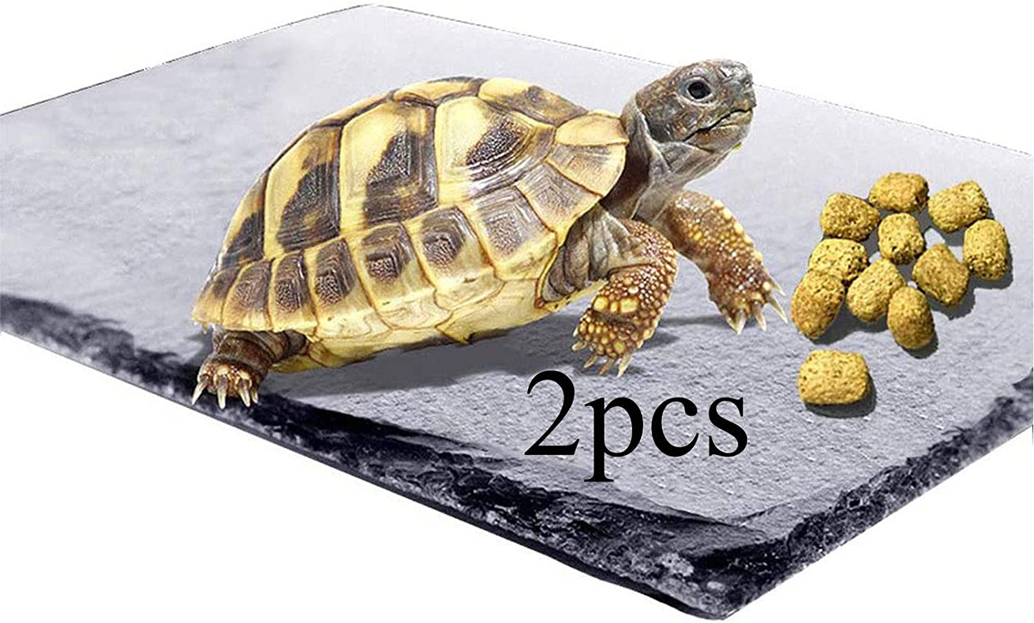 Reptile Basking Platform Tortoise Rock Plate Turtle Bathing Area Feeding Food Dish Resting Terrace Animals & Pet Supplies > Pet Supplies > Reptile & Amphibian Supplies > Reptile & Amphibian Habitat Accessories kathson 2PCS  