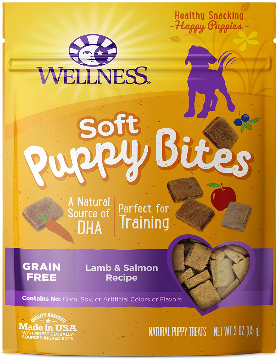 Wellness Soft Puppy Bites Natural Grain Free Puppy Training Treats, Lamb & Salmon, 3-Ounce Bag Animals & Pet Supplies > Pet Supplies > Small Animal Supplies > Small Animal Treats Wellness   