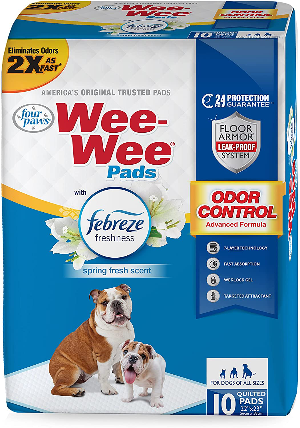 Four Paws Wee-Wee Pee Pads for Dogs and Puppies L Febreze L Super Absorbent L Grass Scented L Insta-Rise Boarder L Pee Pads for Training Puppies Animals & Pet Supplies > Pet Supplies > Dog Supplies > Dog Diaper Pads & Liners Four Paws   
