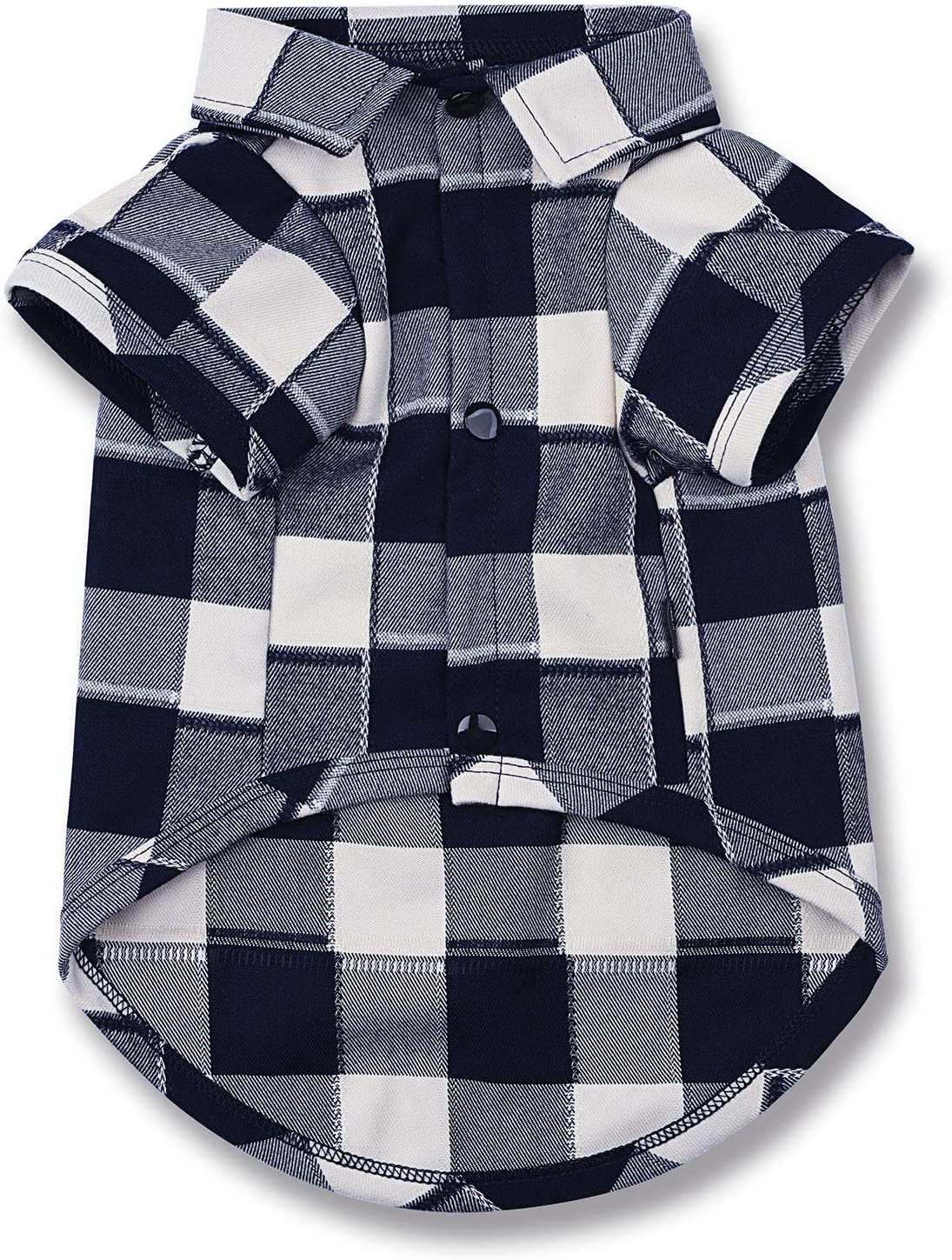 Ctilfelix Dog Shirt Plaid Dog Clothes for Small Dogs Cats Puppy Boy Girl Soft Pet T-Shirt Breathable Cat Shirt Clothes Tee Adorable Halloween Thanksgiving Animals & Pet Supplies > Pet Supplies > Cat Supplies > Cat Apparel CtilFelix Blue#1 Medium (Pack of 1) 