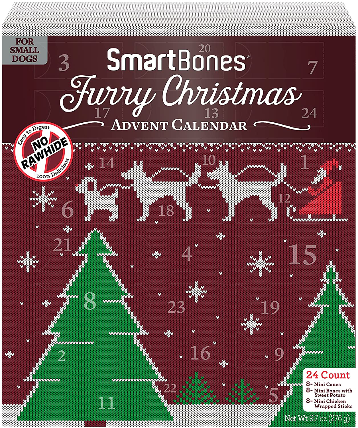 Smartbones Holiday Chews, Treat Your Dog to Fun Shaped Rawhide Free Chews Made with Real Chicken Animals & Pet Supplies > Pet Supplies > Small Animal Supplies > Small Animal Treats SmartBones Holiday Advent Calendar | 24 Count  