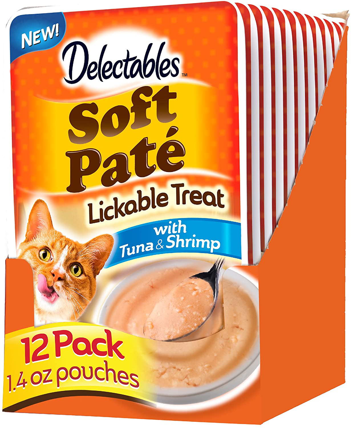 Hartz Delectables Soft Pate Lickable Wet Cat Treats, 12 Pack Multiple Flavors
