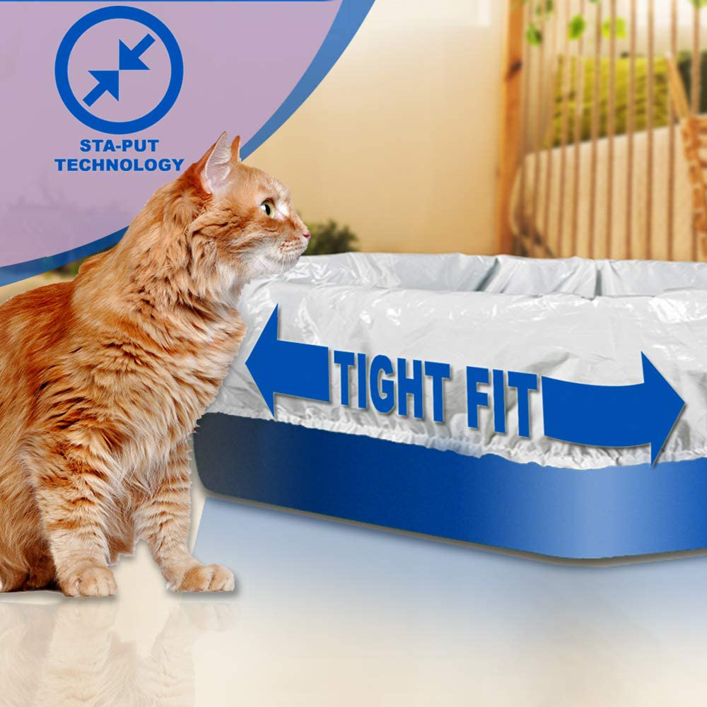 Alfapet Kitty Cat Pan Disposable, Elastic Sifting Liners- 5-Pack + 1 Solid Transfer Liner -For Large, X-Large, Giant, Extra-Giant Size Litter Boxes- with Easy Fit Sta-Put Technology - Pack of 6 Animals & Pet Supplies > Pet Supplies > Cat Supplies > Cat Litter Box Liners Alfapet   