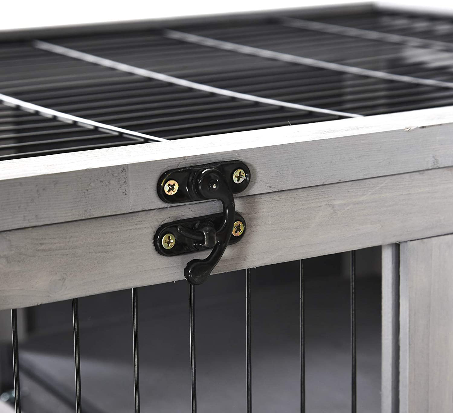 Pawhut Wooden Indoor Rabbit Hutch Elevated Cage Habitat with Enclosed Run with Wheels, Ideal for Rabbits and Guinea Pigs Animals & Pet Supplies > Pet Supplies > Small Animal Supplies > Small Animal Habitats & Cages PawHut   