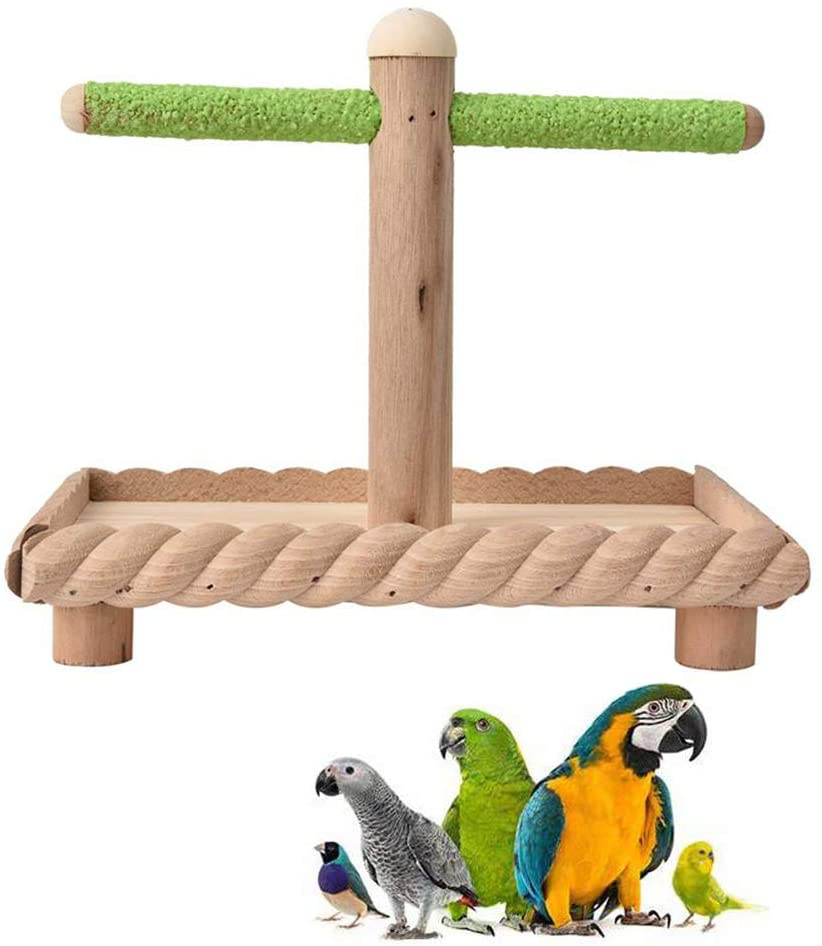 Kathson Bird Tabletop Perch, Parrot Cage Stands Training Play Gym Playground Table Top for Parakeets Lovebirds Budgies Animals & Pet Supplies > Pet Supplies > Bird Supplies > Bird Gyms & Playstands kathson   