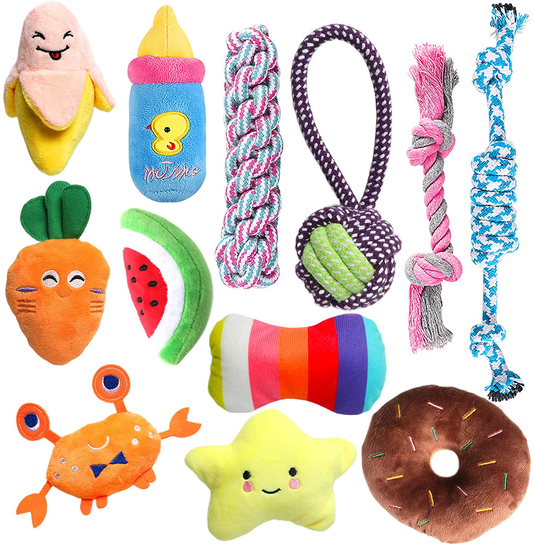 SYEENIFY Puppy Toys for Small Dogs, Teething Toys for Puppies,Cute Pig Toys for Small Dogs,Durable Chew Toys for Puppies,100% Natural Cotton Rope Chew Toys, Safe, Non-Toxic Animals & Pet Supplies > Pet Supplies > Dog Supplies > Dog Toys SYEENIFY Style A  