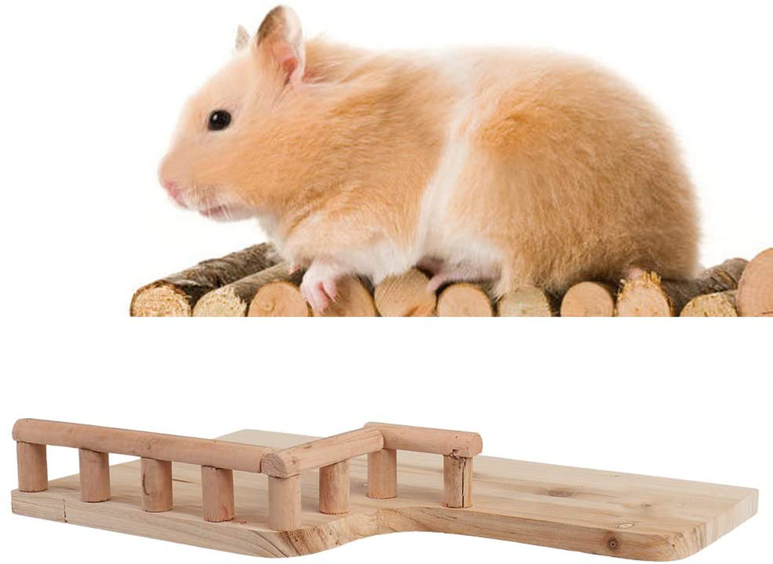 Eecoo Birdcage Stands Hamster Climbing Platform, Wooden Rest Platform with Railing Small Pet Wooden Toys for Guinea Pig Chinchilla Small Animals Climbing Animals & Pet Supplies > Pet Supplies > Bird Supplies > Bird Cages & Stands eecoo   