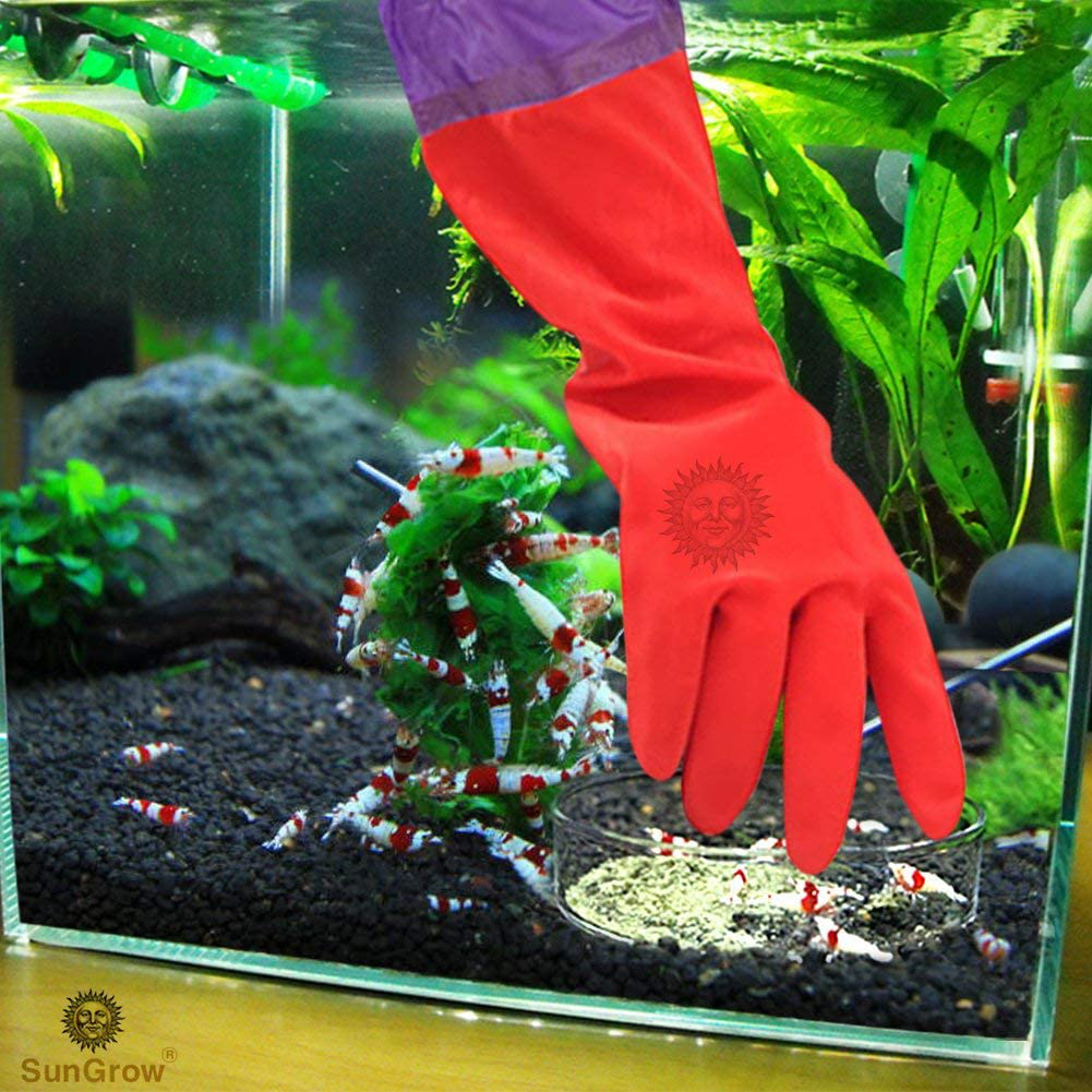 Sungrow Aquarium Water Change Gloves, 19.6 Inches Long, No-Skid Design, Keep Hands and Arms Dry, Seamless Stitching and Elastic Cuff, 1 Pair Animals & Pet Supplies > Pet Supplies > Fish Supplies > Aquarium Cleaning Supplies SunGrow   